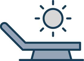 Sunbathing Line Filled Grey Icon vector