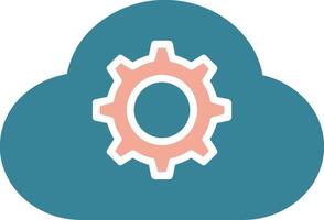 Cloud Settings Glyph Two Color Icon vector