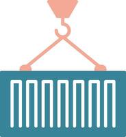 Container Loading Glyph Two Color Icon vector