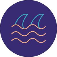 Wave Line Two Color Circle Icon vector