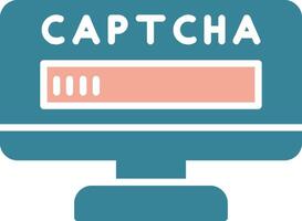 captcha glifo dos color icono vector