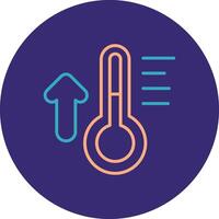 Thermometer Line Two Color Circle Icon vector
