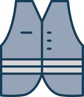 Vest Line Filled Grey Icon vector