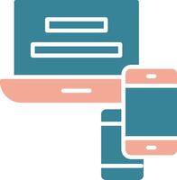 Responsive Website Glyph Two Color Icon vector