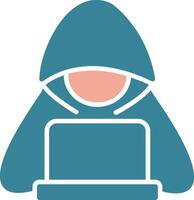 Hacker Glyph Two Color Icon vector