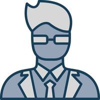 Bodyguard Line Filled Grey Icon vector