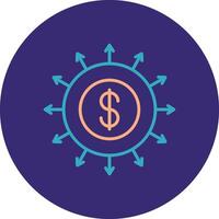 Budget Spending Line Two Color Circle Icon vector