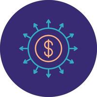 Budget Spending Line Two Color Circle Icon vector