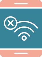 No Wifi Glyph Two Color Icon vector