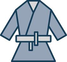 Kimono Line Filled Grey Icon vector