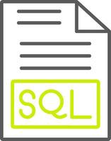 sql línea dos color icono vector