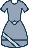 Dress Line Filled Grey Icon vector