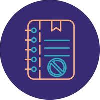 Notes Line Two Color Circle Icon vector