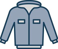 Jacket Line Filled Grey Icon vector