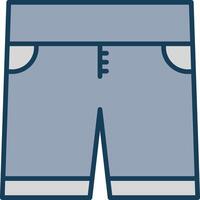 Shorts Line Filled Grey Icon vector