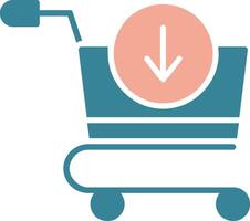 Add To Cart Glyph Two Color Icon vector