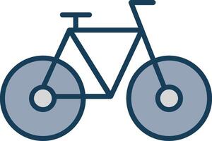 bicicleta línea lleno gris icono vector