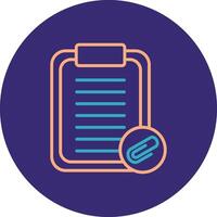 Clipboard Line Two Color Circle Icon vector