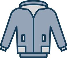 Jacket Line Filled Grey Icon vector