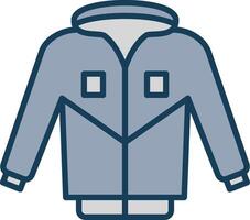 Jacket Line Filled Grey Icon vector