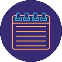 Notepad Line Two Color Circle Icon vector