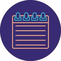 Notepad Line Two Color Circle Icon vector