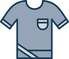 camisa línea lleno gris icono vector