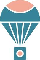 Parachute Glyph Two Color Icon vector