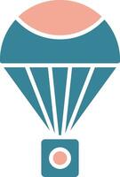 Parachute Glyph Two Color Icon vector