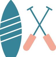 Paddle Board Glyph Two Color Icon vector