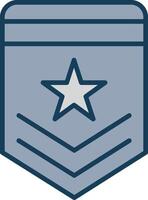 Badge Line Filled Grey Icon vector