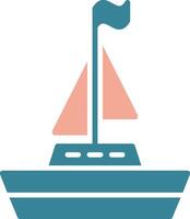 Boat Glyph Two Color Icon vector