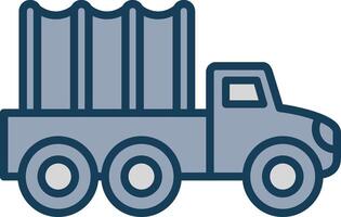Truck Line Filled Grey Icon vector