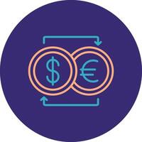 Currency Exchnage Line Two Color Circle Icon vector