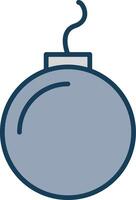 Bomb Line Filled Grey Icon vector