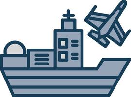 Ship Line Filled Grey Icon vector