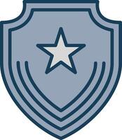 Badge Line Filled Grey Icon vector