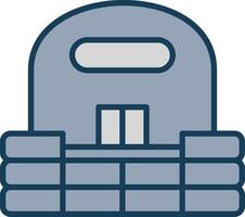 Bunker Line Filled Grey Icon vector
