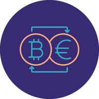 Bitcoin Changer Line Two Color Circle Icon vector