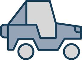 Jeep Line Filled Grey Icon vector