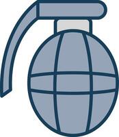 Grenade Line Filled Grey Icon vector