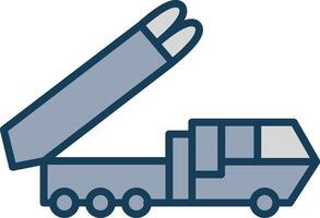 Truck Line Filled Grey Icon vector