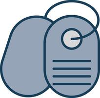 Dog Tag Line Filled Grey Icon vector