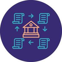 Distributed Ledger Line Two Color Circle Icon vector