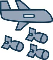 Bomber Line Filled Grey Icon vector