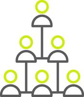 Hierarchical Structure Line Two Color Icon vector
