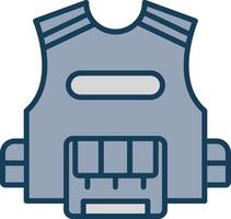 Vest Line Filled Grey Icon vector