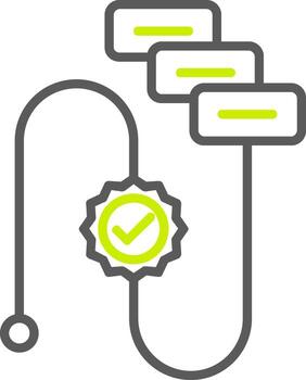 línea de flujo de trabajo icono de dos colores vector