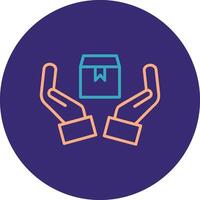 Handle With Care Line Two Color Circle Icon vector