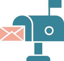 Mailbox Glyph Two Color Icon vector